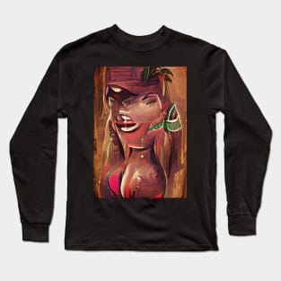 Tiki Queen Elizabeth who is also dead Long Sleeve T-Shirt